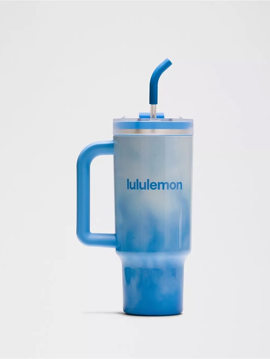 lululemon athletica Other - Lululemon 40oz Insulated Tumbler Blue Smoothie Multi NWT